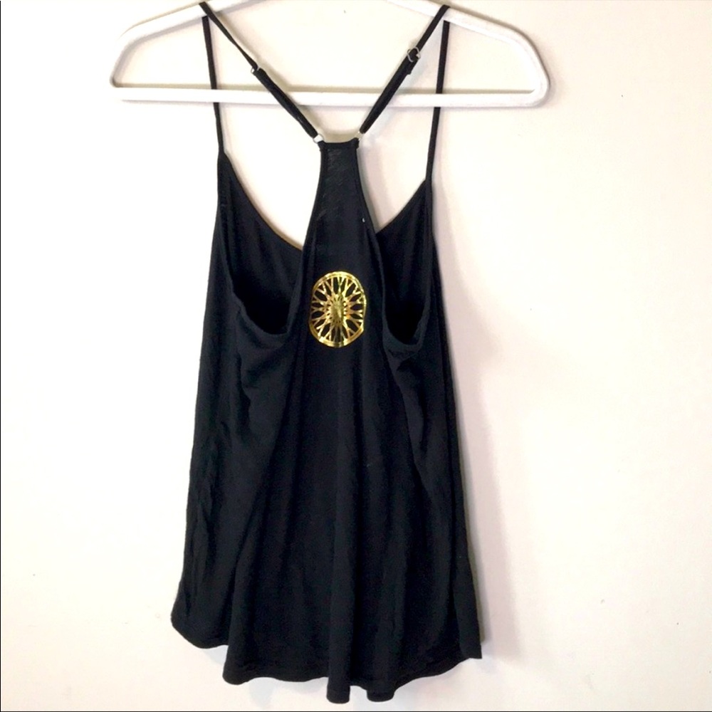 Soul Cycle Tank Top Black with Gold Lettering